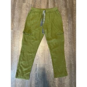 Sundance Green Cotton‎ Cargo Joggers Pants S Small Hippie Boho
